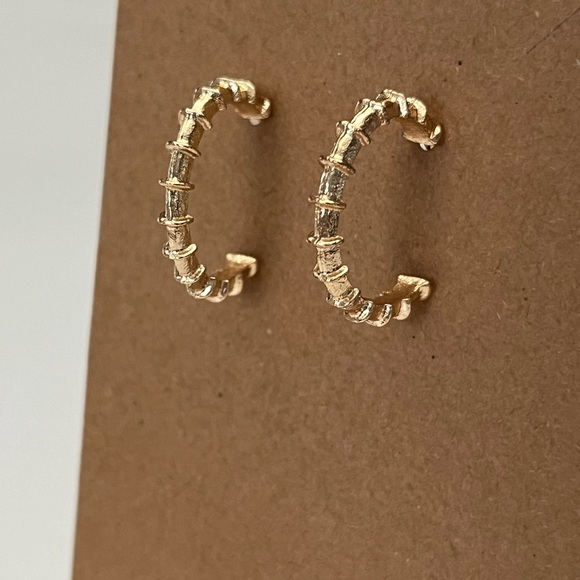 Nautical Hoop Earrings | Pierced | Gold | NWT - Picture 4 of 8